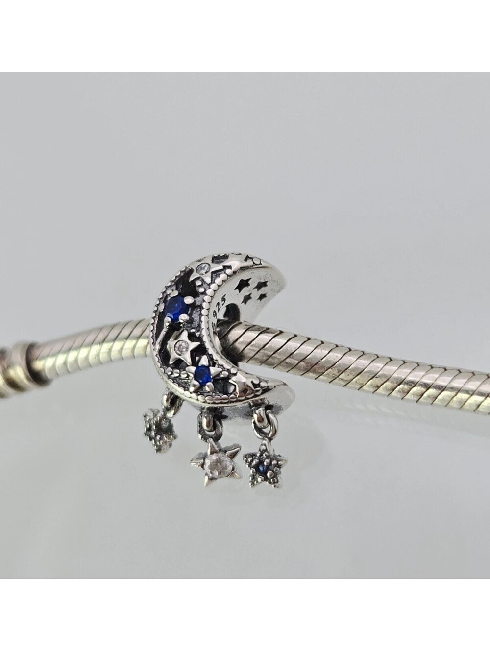 Authentic Pandora Silver Star & Crescent Moon Dangle silver sterling Charm